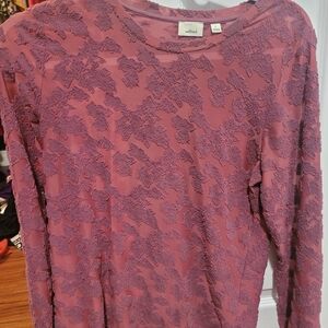 Wilfred Rose-Mauve Textured Long Sleeve Top